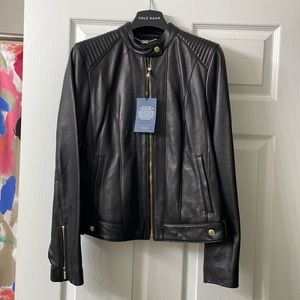 BNWT Women’s Cole Haan Genuine Leather Moto Jacket